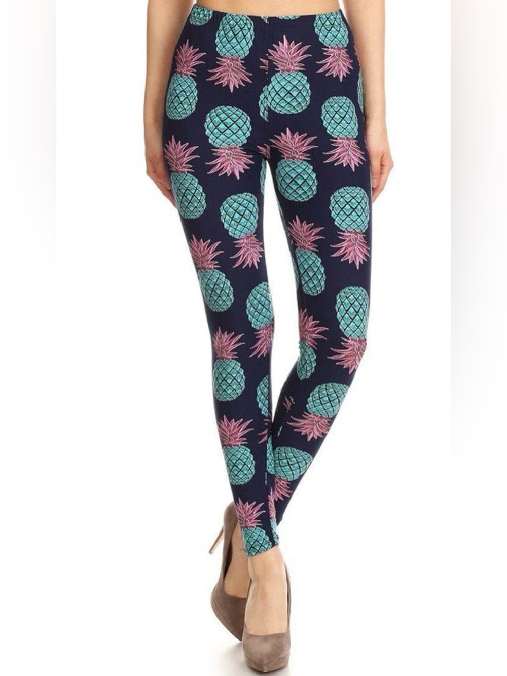 Blue and Purple Pineapple Leggings - One size fits most